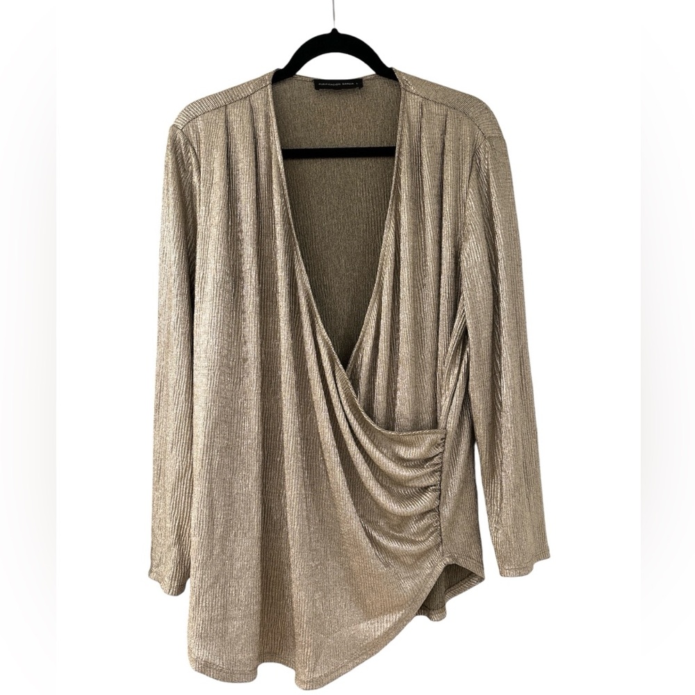 Purificación Garcia Drape Front Metallic Blouse size L